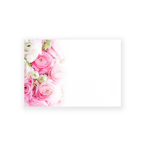 Pakettikortti 9x6 Pink & white ranunculus 50kpl/pkt 60-00728