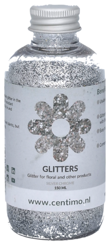 Flower glitter 150ml silver chrome